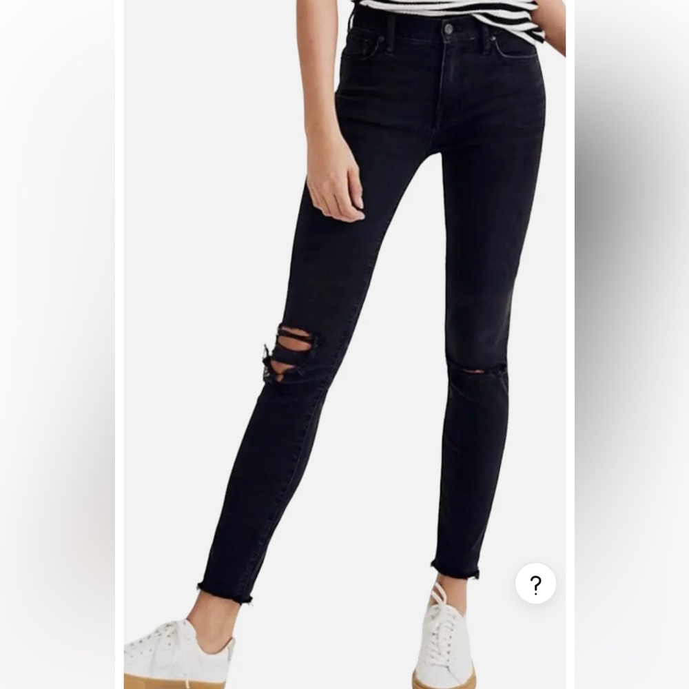 Madewell 9” high rise skinny jeans in Black Sea